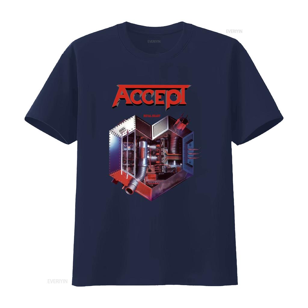 ACCEPT METAL HEART Album Design T Shirt Sizes S 5XL MR319 Band Merch Music Lover  Vintage Washed Versatile Casual Soft Fashion