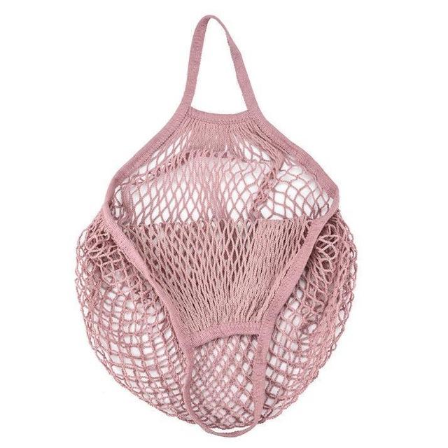 New Mesh String Shopping Bag Fashion Net Bag Reusable Fruit Storage Handbag Totes Women Shopping Mesh Bag Shopper Shoulder Bags
