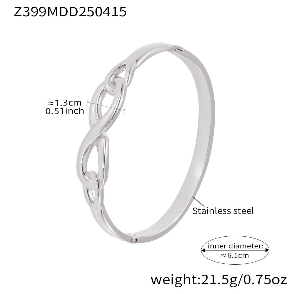 Minimalist Qiong Yao Hollow Stainless Steel 18K Gold-Plated Bracelet - Cold Aesthetic Design