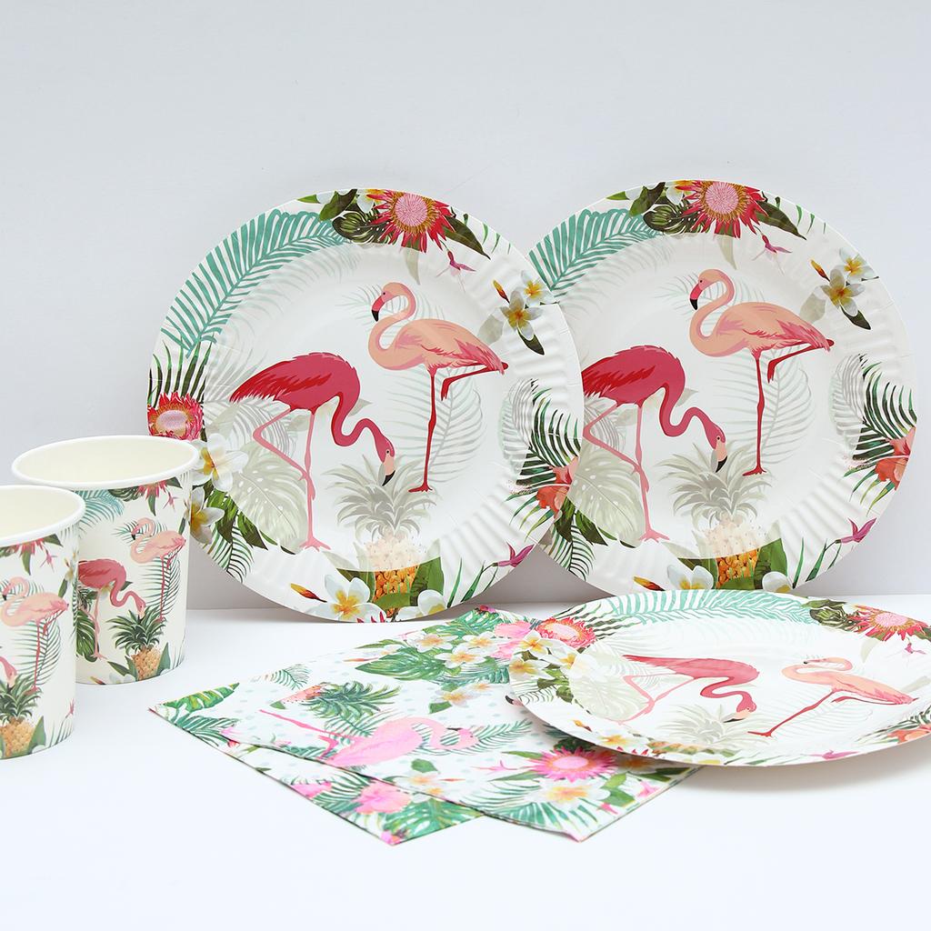 Hawaii Geschirr Party Luau Rosa Flamingo Party Decor Papier Platte Tasse Serviette Geburtstag Party Sommer Hawaii Hawaiian Party Supplie