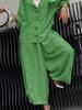 New Autumn Commute Style Floral Striped Loose Blazer Casual Suit Set