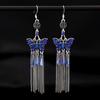 Retro Ethnic Style Butterfly Crystal Fringed Earrings Femininity Versatile Personality Long Earrings Fashion Earrings