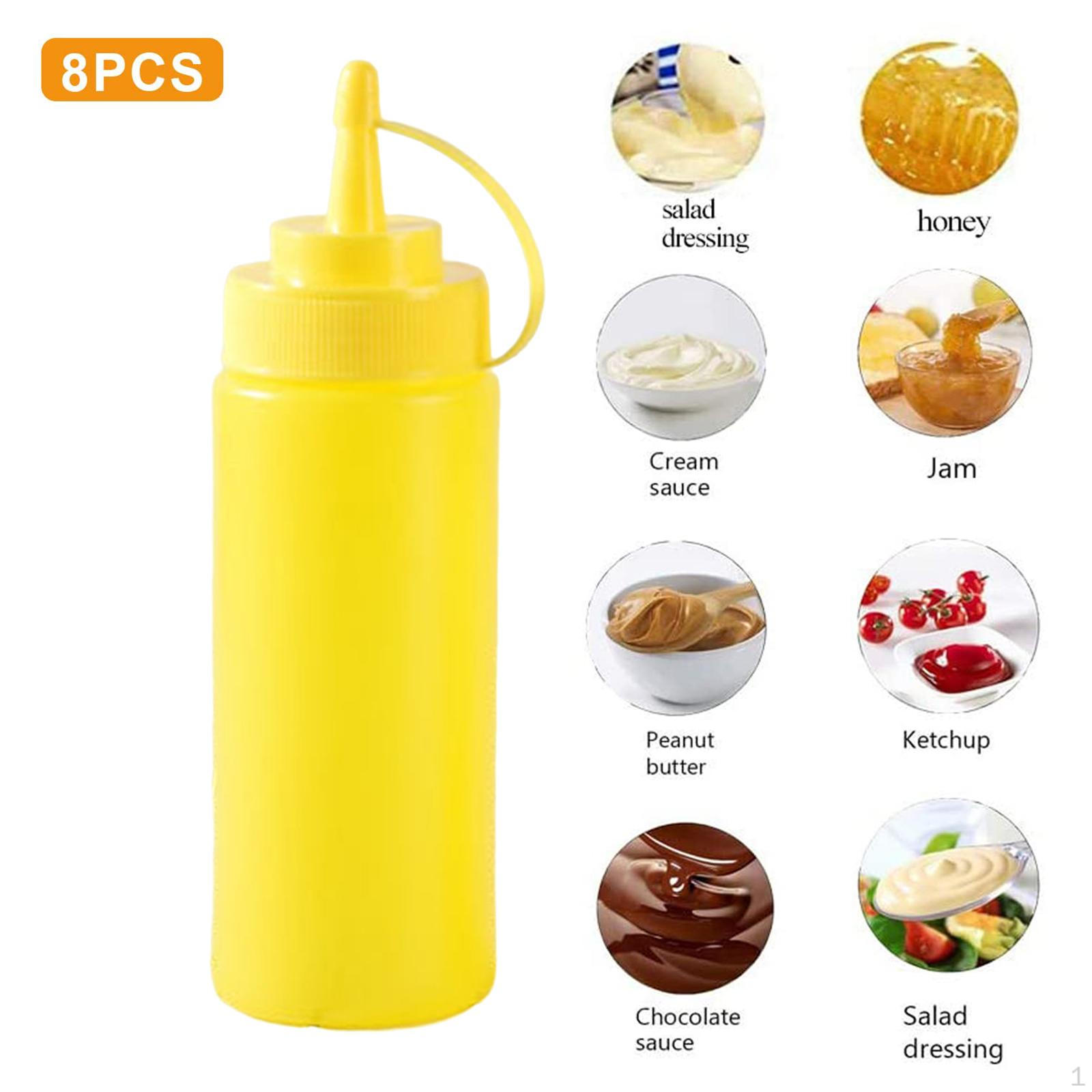 8 Pieces Household Sauce Bottles Oil Ketchup Dispenser for Restaurant Outdoor Camping Sauces