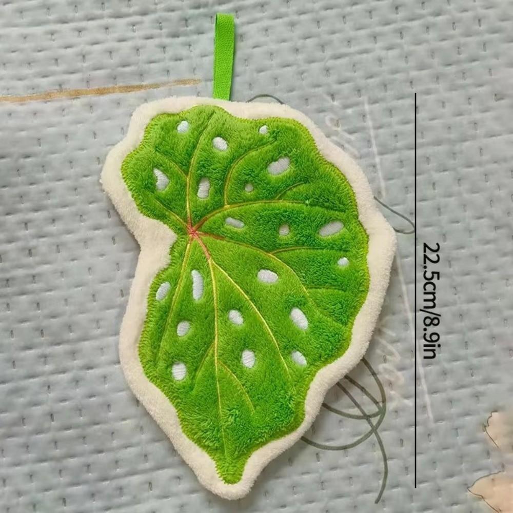 Cartoon Leaf Kitchen Handkerchief Coral Velvet Cleaning Cloth New Bathroom Kerchief Kitchen