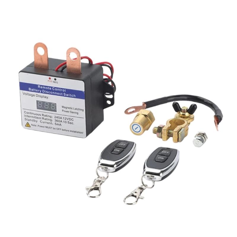 

Remote Control Battery Disconnect Switches 12V 240A 360A with Wireless Key Fob Simple Installs for Cars Trucks Boats 1