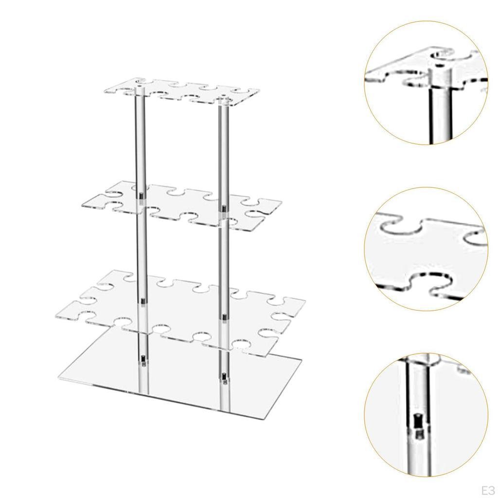 Acryl-Präsentationsständer für Weingläser mit abnehmbarem Champagnerflötenhalter für Veranstaltungen