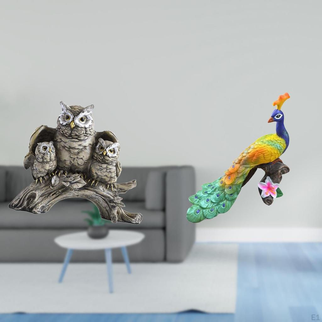 Owl Figurines Artificial Animal Crafts Home Statue Miniature Figurine Sturdy Resin Suitable for