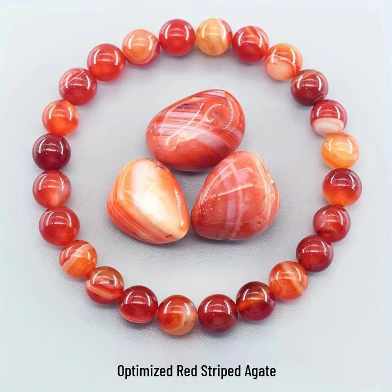 Jingde Jewelry Natural Agate Bracelet: Single-Loop Crystal Stone for Men and Women