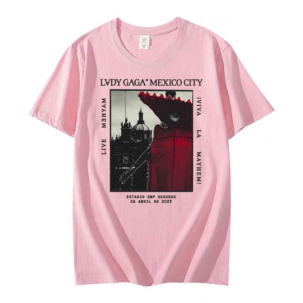 Lady Gaga Mayhem Mexican-style T-shirts fashionable men s and women s clothing retro Harajuku high-quality cotton fan tops