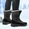 2024 New Shoes for Men Lace Up Men's Boots Winter Round Toe Solid Plush Warm Comfortable Knee-High Platform Casual Snow Boots
