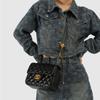 New Fatty Square Rhombus Bag Light Luxury Small Gold Ball One Shoulder Crossbody Women's Bag Versatile Handheld Women's Bag