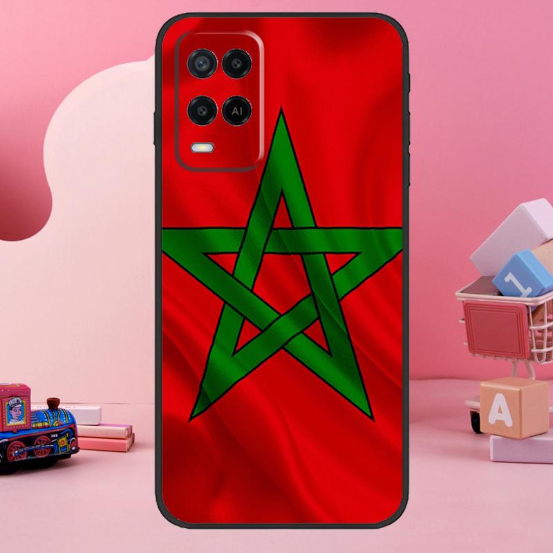 Marokko Flagge Marokkanische Hülle Für OPPO A74 A54 A94 A15 A16 A17 A57 A77 A57s A52 A72 A91 A93 A96 A5 A9 A31 A53 Hülle