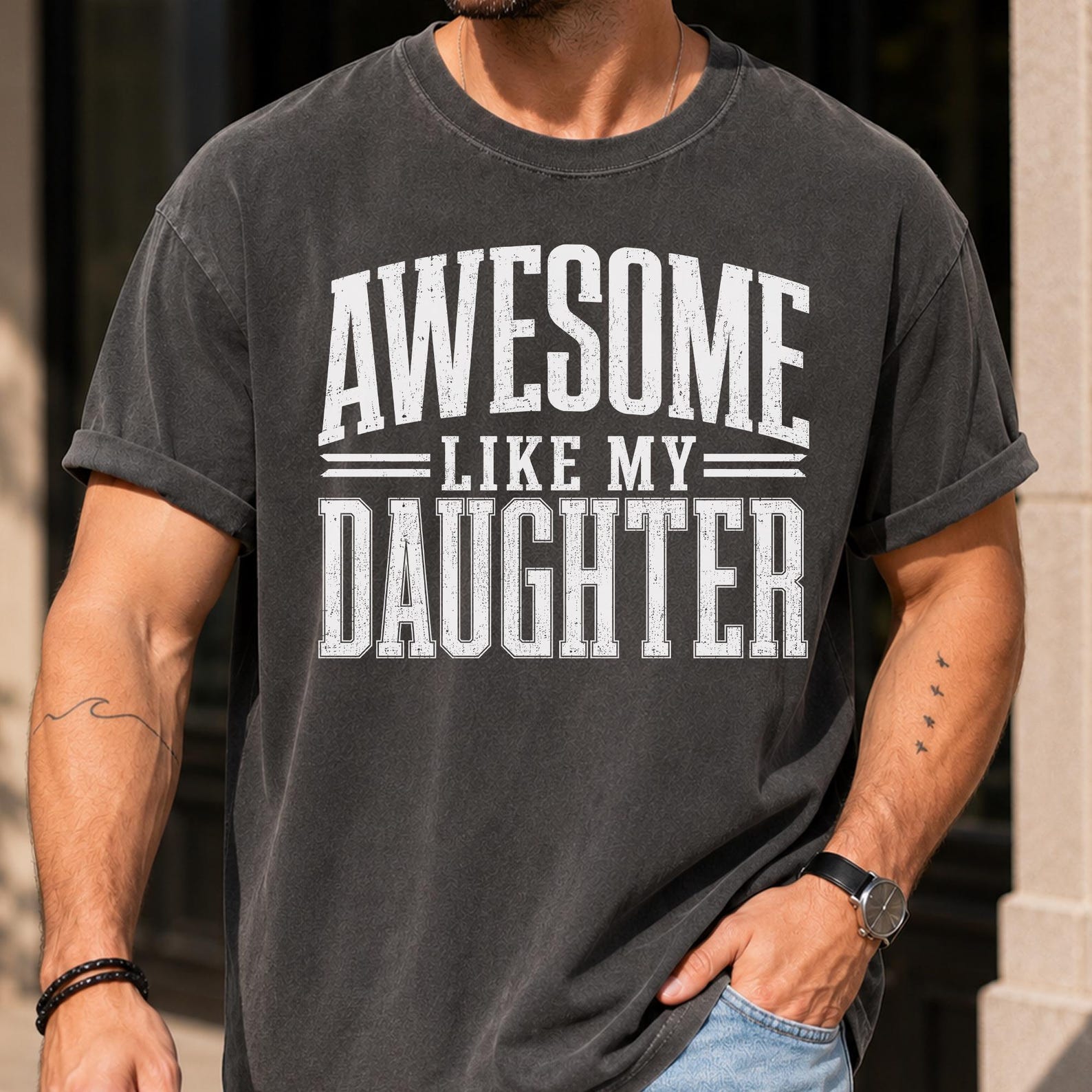 Girl Dad Shirt, Awesome Like My Daughter Tee, Funny Father Daughter Gift, Dad Birthday Gift From Daughter, Fathers Day T-Shirt 4XL