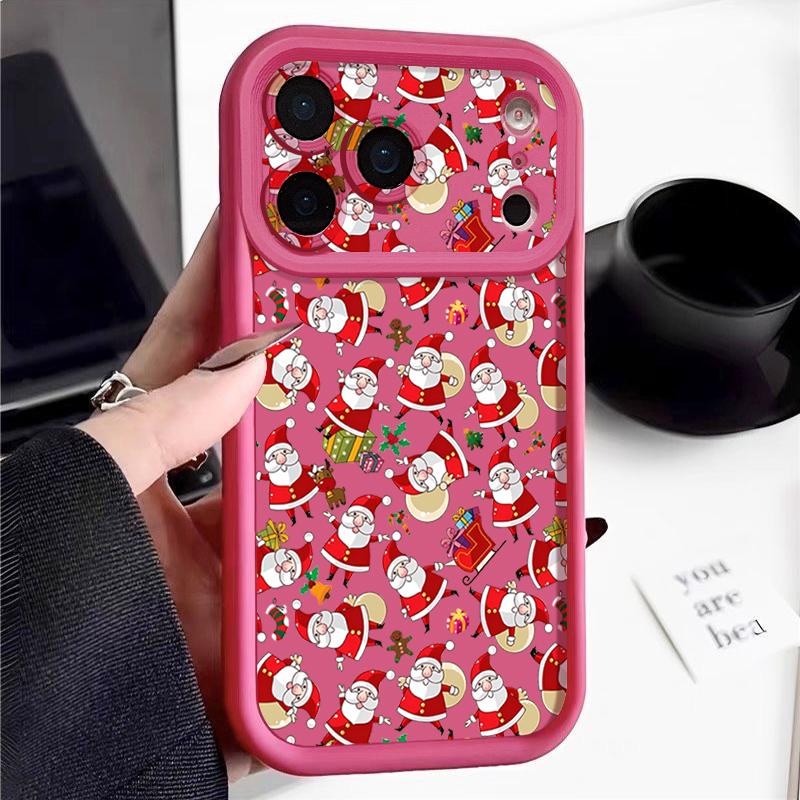 Cartoon Santa Claus Pattern Case For iPhone 17 Air 16e 16 15 14 Pro Max 13 17 Pro Max 17 Pro 17 Shockproof Soft TPU Silicone Phone Cover Funda