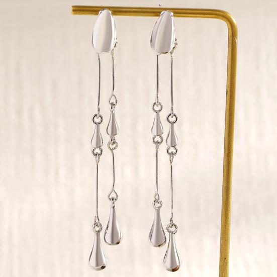 1 Paar Lange Ohrringe Wassertropfen Quaste Leichte Flexible Kette Ohrringe für Damen Verlängerndes Design Leichte Alltagsohrringe