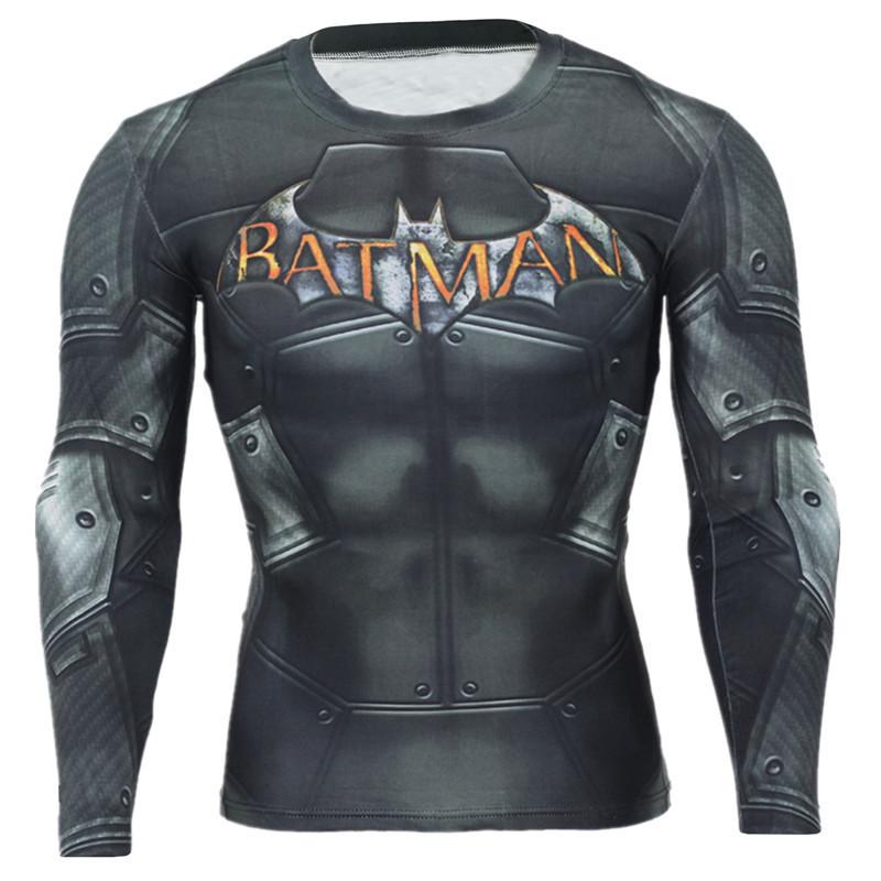 Spring and Autumn Round Neck 3D Superhero Series Printed Top Fashionable Casual Long Sleeved Men's T-shirts