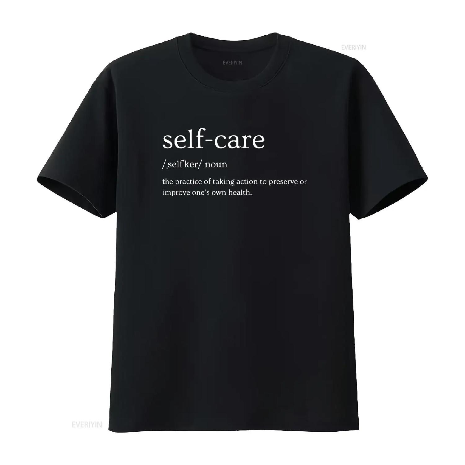 Self care T Shirt Mental Health Love Yourself vintage Washed Casual Stylish Breathable Stretched homme Comfortable graphic XXXXL