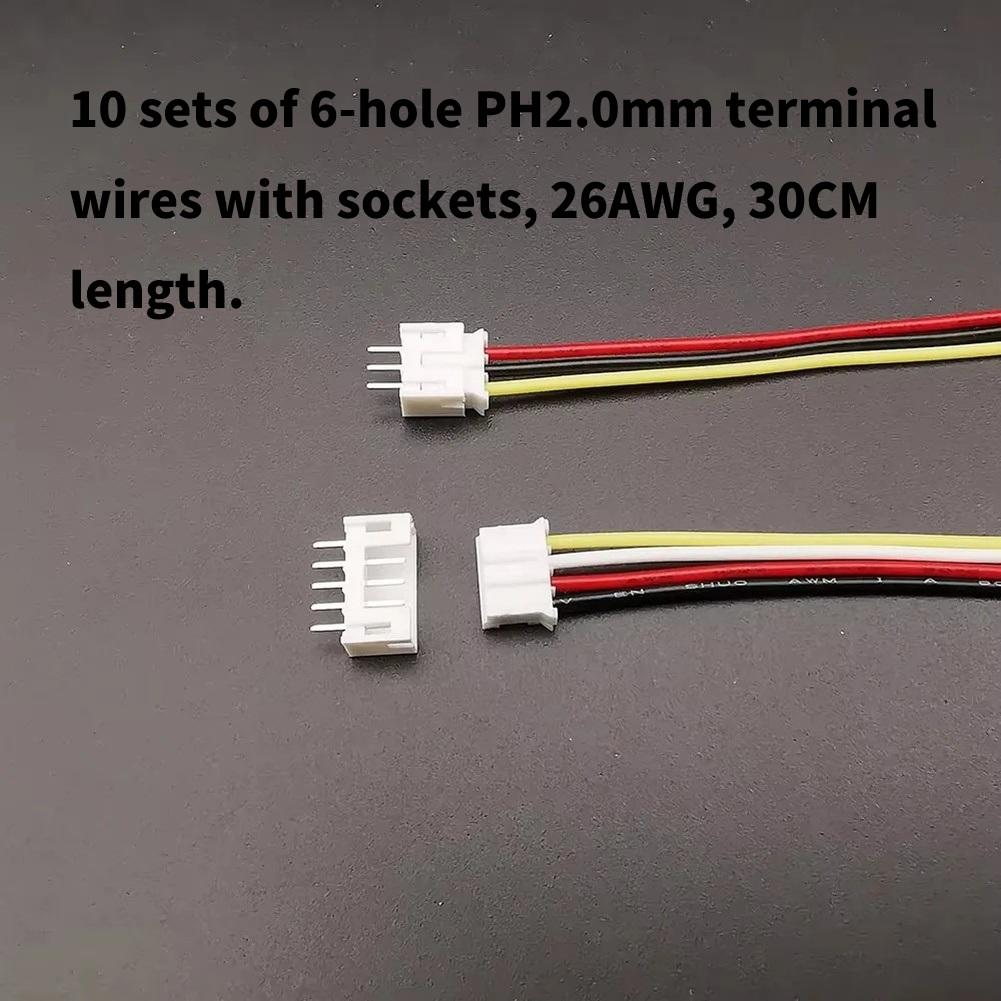 PH2.0mm Pitch Terminal Wire Harness Connector Cable 26AWG Wire With Socket 2P To 10P Multiple Circuit For Electronic Application