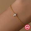 S925 Sterling Silver Cross Diamond Versatile Fashion Bracelet Simple Daily Office Worker Accessories