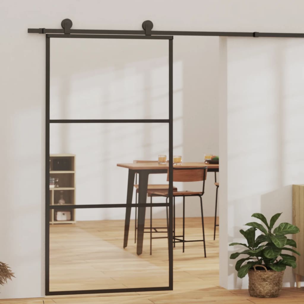 Vidaxl Sliding Door With Hardware, EsG Glass And Aluminium, 102X205 Cm