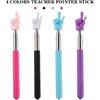 4 Pcs Telescopic Teachers Pointer for Classroom, Extendable Hand Pointer Finger Pointer Stick, Mini Retractable Pointing Stick for Elementary School