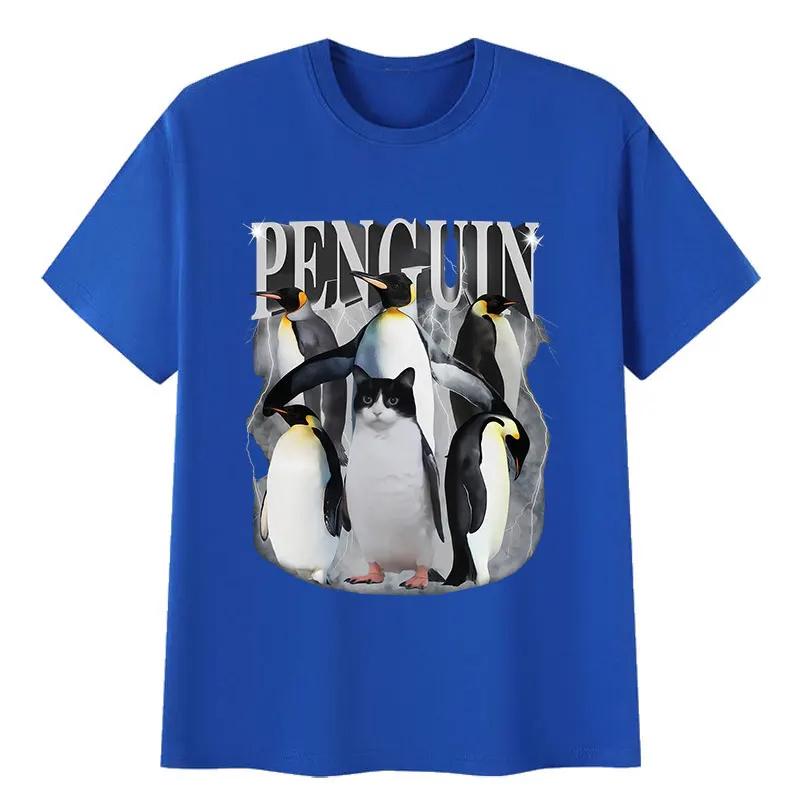 Cute Penguin Funny Meme T Shirt Unisex Women Vintage Fashion High Quality Cotton Tshirts Tops Casual Clothing Short Sleeve Tshirt