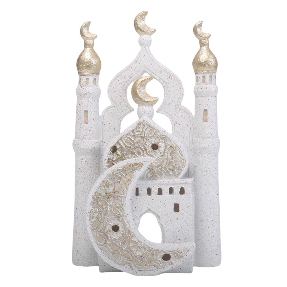 Resin Mosque Statue Tower Ornaments Tower Sculpture Decorative Ramadan home decor for Living Room Bedroom castle ornament