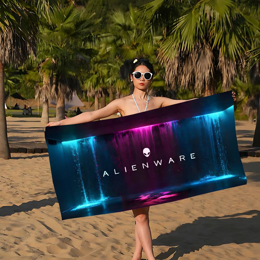 Dell Alienware A-Animation Pc Gaming Microfiber Blanket Quick Drying Beach Towels Printing Super Absorbent Pool Towel Blanket