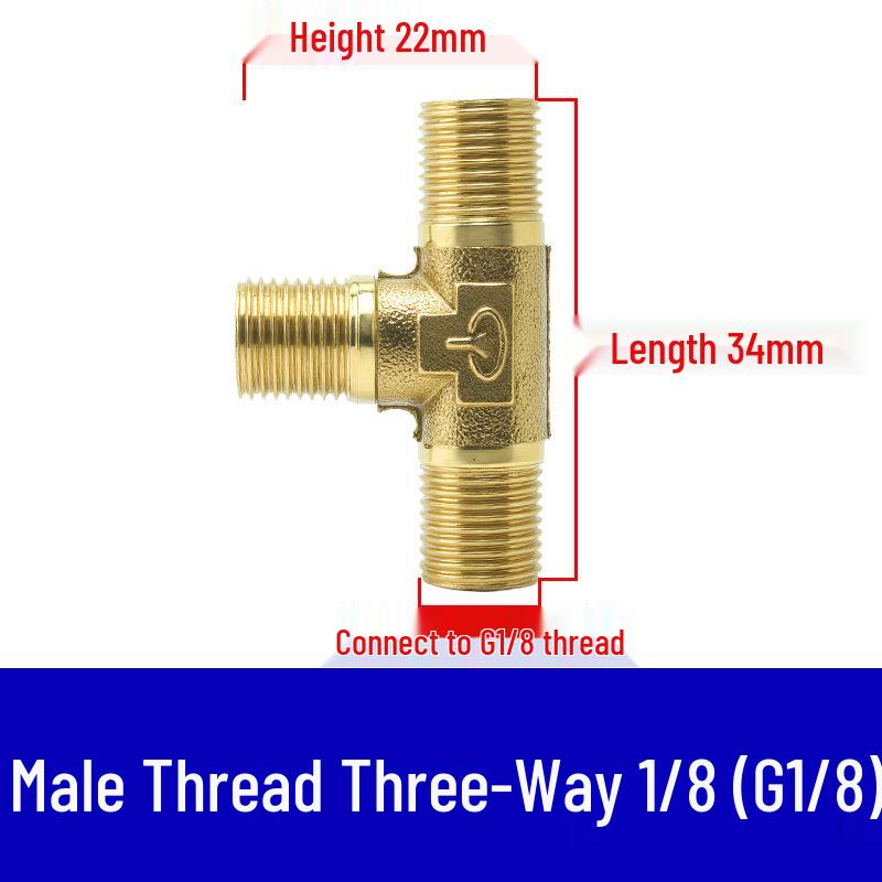 Pneumatischer Vollkupfer-Dreiwegehahn mit Innen-/Außengewinde, 1/2", 2", 3", 4" und 1" Optionen