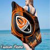 Custom Name Shakhtar Crest Beach Towel - Soft, Ultra-Absorbent Microfiber, Lightweight, Perfect for Beach, Parties, Travel, Camping