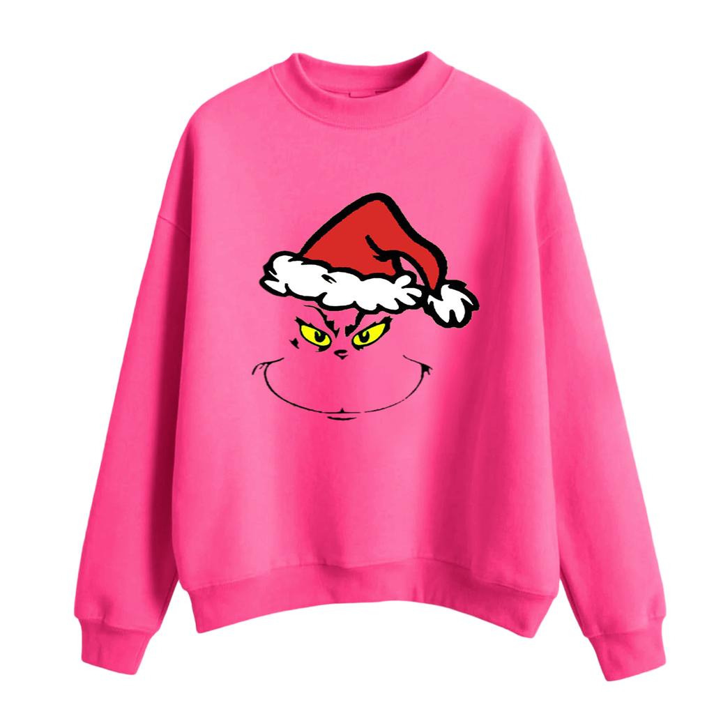 Women's Fashion Casual Round Neck Long Sleeve Christmas Printed Sweatshirt