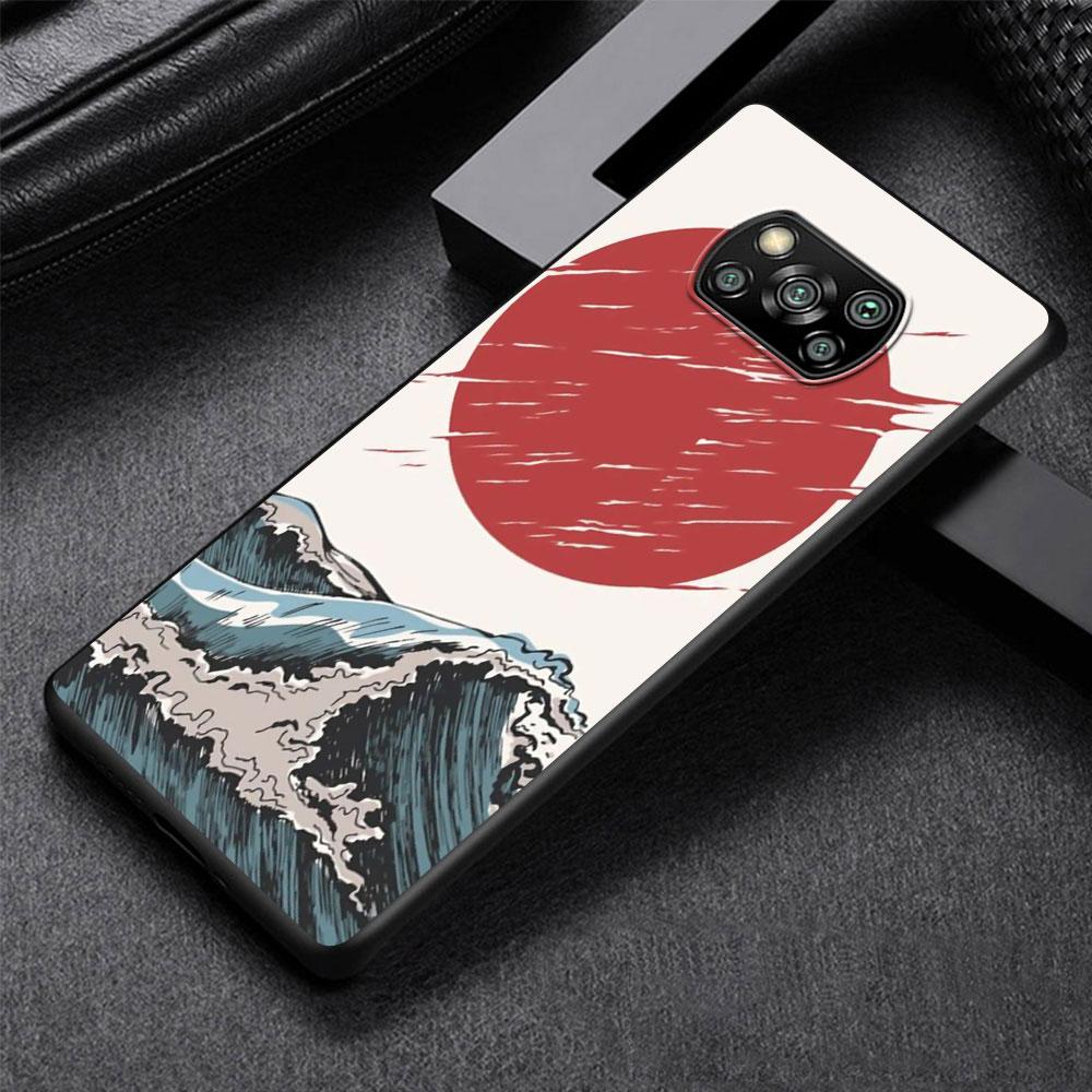 

Japanese Wave Anime Dragon Case for Xiaomi Poco X5 X3 NFC X4 Pro 5G F4 GT M5 M5s F3 Pocophone F1 Black TPU Phone Cover Mi 13 12T Xiaomi Poco X5