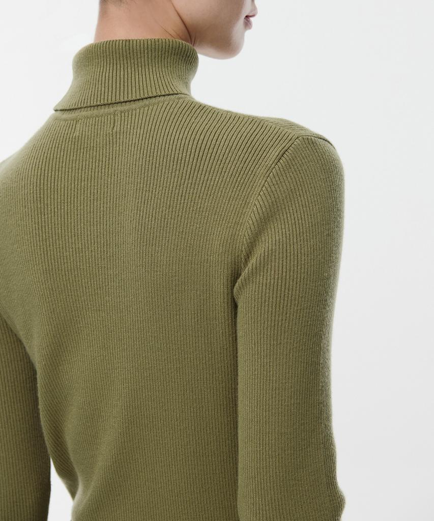 MUSINSA STANDARD WOMAN Women'S Ribbed Slim Turtleneck Knit [Light Moss]