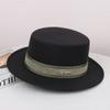 French fashion new autumn and winter versatile elegant retro flat top hat women's fashion woolen temperament personalized jazz hat