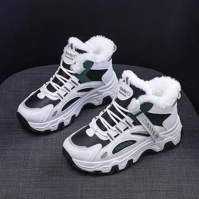 Fashion High-top Women's Sneakers Warm Platform Shoes Comfortable Non-slip Women Snow Boots Lace-up Women Shoes Round Toe Tenis De Mujer