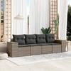 VidaXL Garden Lounge Set with Cushions 4 Pcs, Patio Sofas, Patio Furniture Set, Outdoor Furniture, Grey 3254617