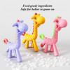 Single-piece Silicone Teether Giraffe Cartoon Baby Ring Teether BPA-free Silicone Chewable Pendant Teething Gift Toy for Infants