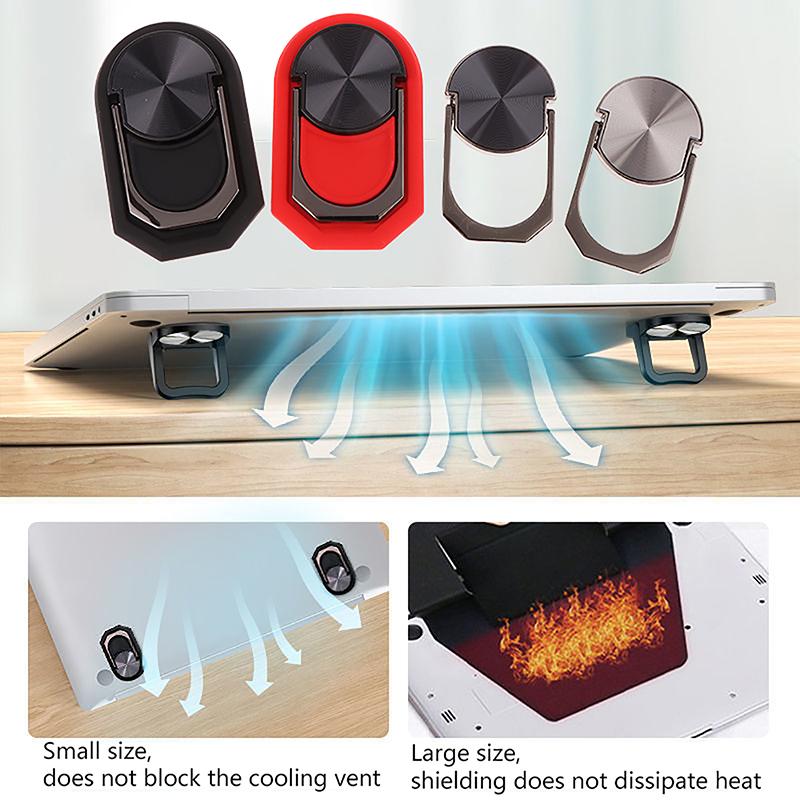 For Tablet Keyboard 2Pcs Invisible Mini Portable Cooling Stand Feet Zinc Alloy Foldable Laptop Non-Slip Base Bracket Support