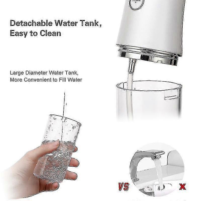 Oral Irrigator 3 Modes Usb Rechargeable Dental Water Jet 220ml Water Tank