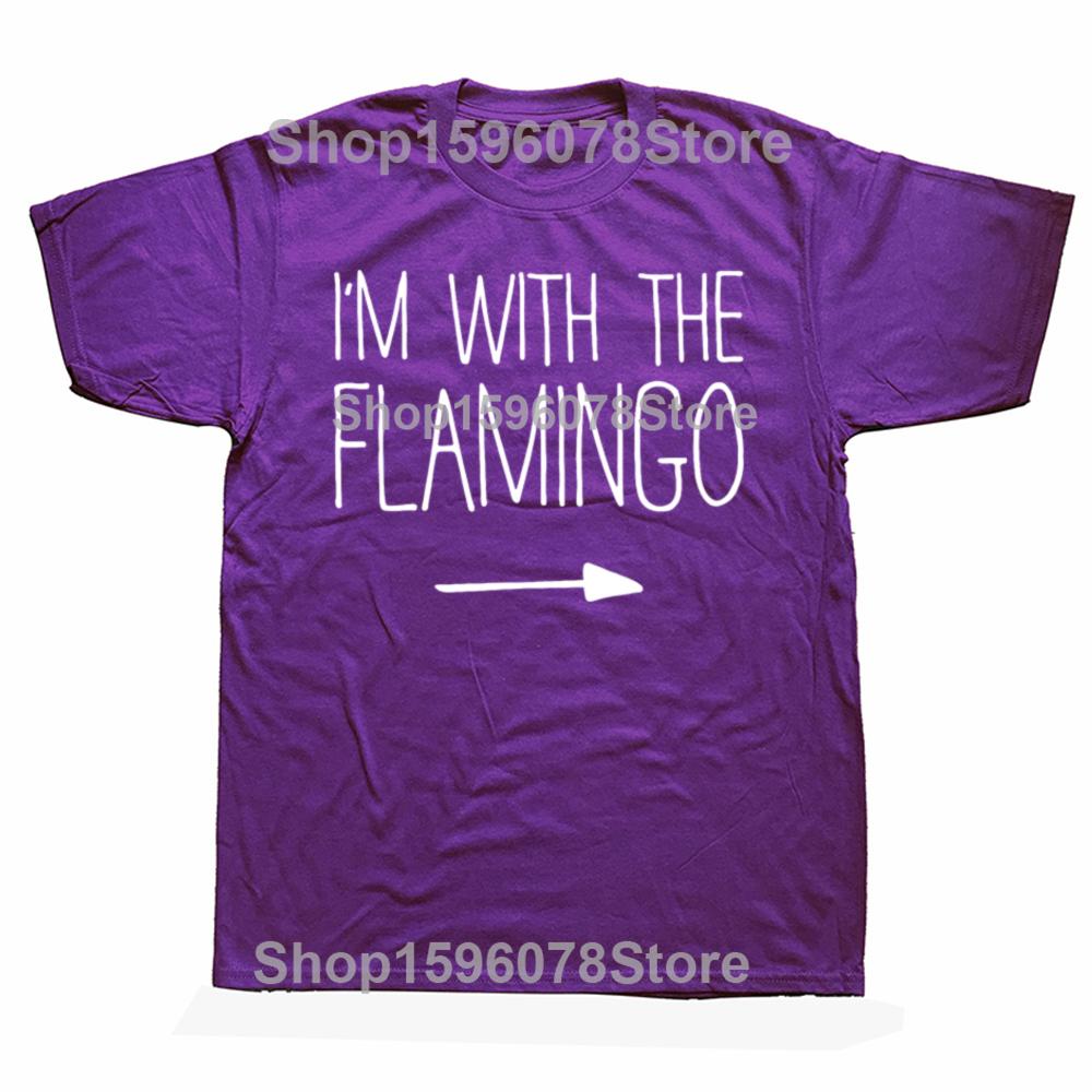 

Funny Im With The Flamingo Graphic Tshirts Men Womens Fashion Casual Tshirt 100 Cotton Loose Oversized T Shirt 4XL