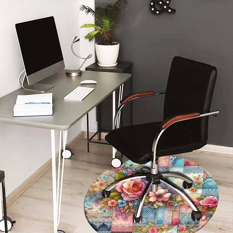

1pc Office Carpet Chair Mats Floral Patchwork Quilt Design Perfect for Decorating Office Chairss, Or Bedrooms.YDT532 80cm by 80cm