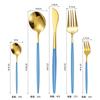 5Pcs Cutlery Set Stainless Steel Tableware Knife Fork Spoon Dinnerware Set Kitchen Flatware Silverware