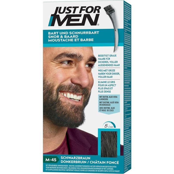 Coloration gel moustache et barbe - JUST FOR MEN - Châtain foncé - Sans ammoniaque - Mixte - Adulte