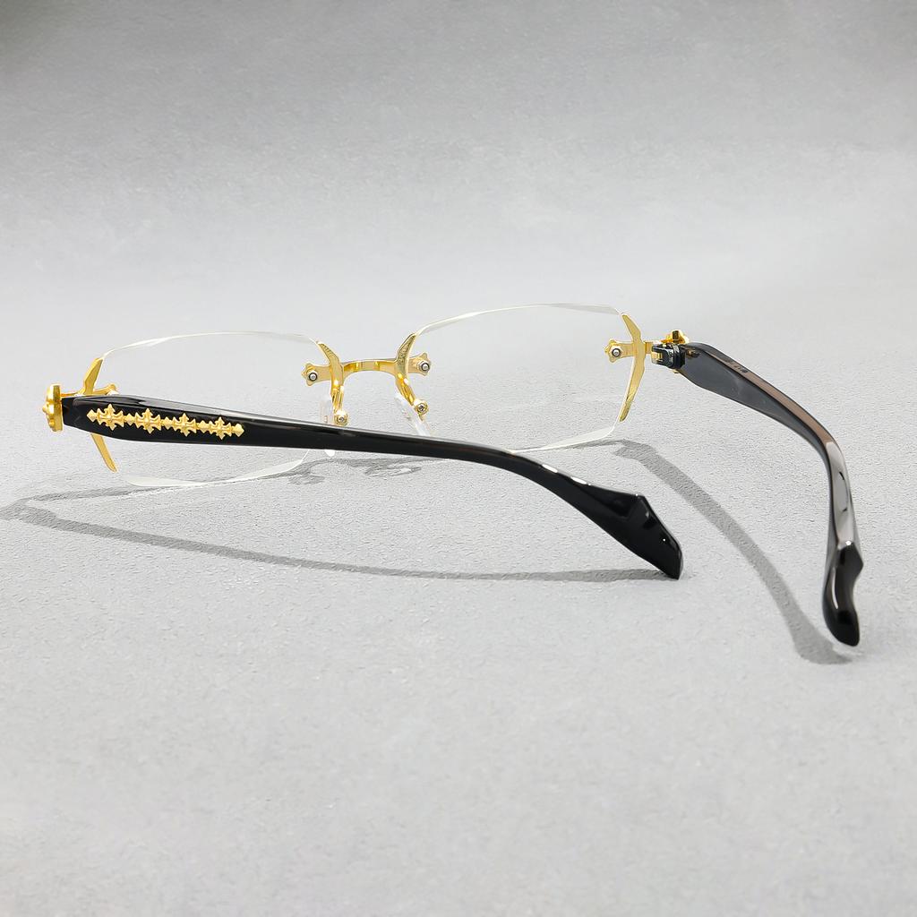 Retro Rimless Reading Glasses For Men Women Blue Light Blocking Presbyopic Glasses Stylish Design