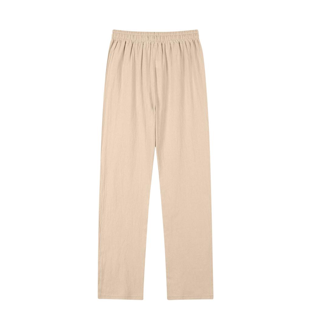 Men's Casual Pants - Large Pocket Drawstring Straight-leg Pants