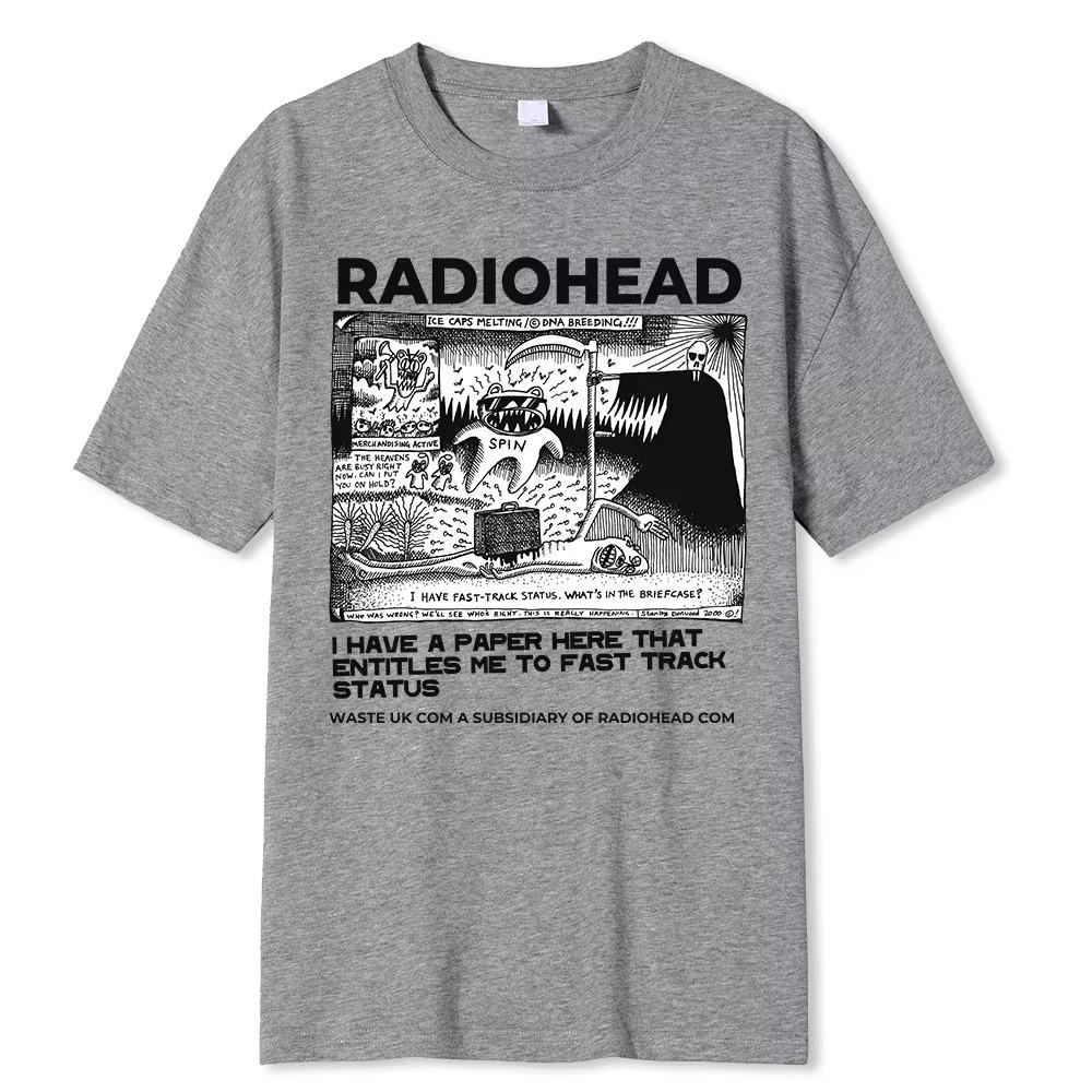 Radiohead Pánska Móda Vintage Klasické Tričká Turné po Severnej Amerike Rockový Chlapec Camisetas Hombre Street Chlapci Bavlnené Tričko Nadrozmerné Topy
