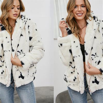 Winter Faux Unregelmäßige Punkte Ski Jacke Frauen Zip up Jacke Zip Hoodies für Frauen Frauen Slim-Fit Thermal Kapuze outwear Frau
