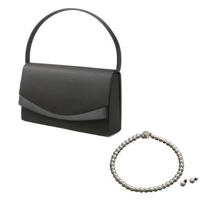 Made In Japan Formal White White Earrings [Margaret Gold] Bag, Necklace, [3-piece Set] 1P/L