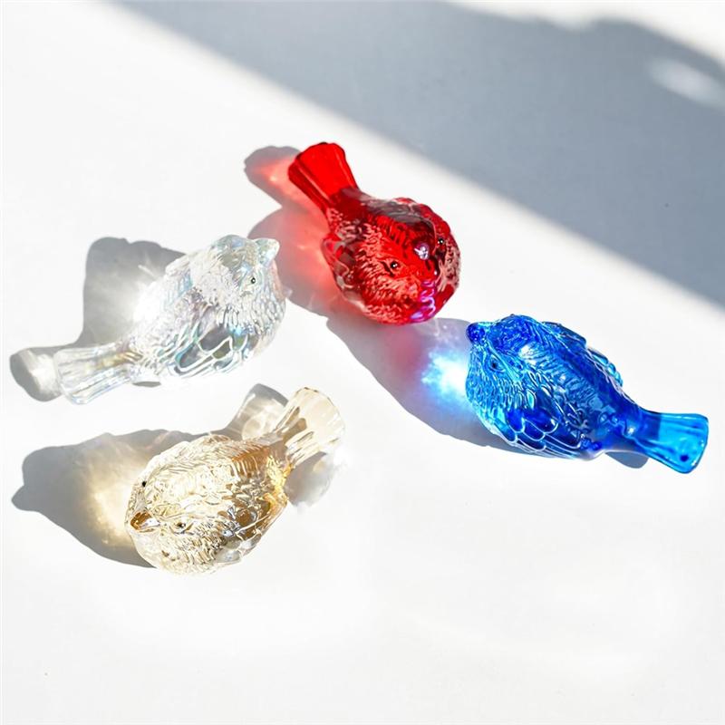 AS60-Blown Glass Birds Collectible Figurines Crystal Birds Gifts For Glass Figurines For Animal Lovers For Table Home Decor