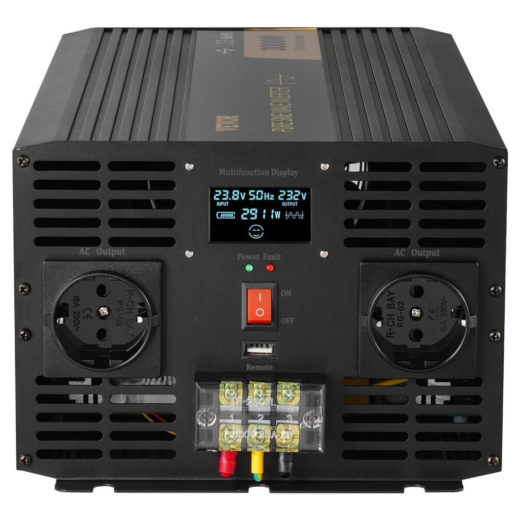 Pure Sine Wave Inverter Power Inverter 3000W DC24V To AC230V Inverter LCD